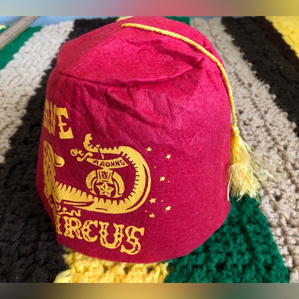 vtg 60s felt masonic Shriner shrine circus small child size